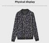 Women's Korean Style Zipper Print Cardigan - Spring/Autumn Long Sleeve Stand-up Collar Jacket