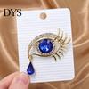 Electroplated Eye Accessory Bling Rhinestone Eyes Brooch Pin, Tear of Angel Lapel Pin Secure Clasp for Women, Sweater Cardigan Coat Suit Decoration