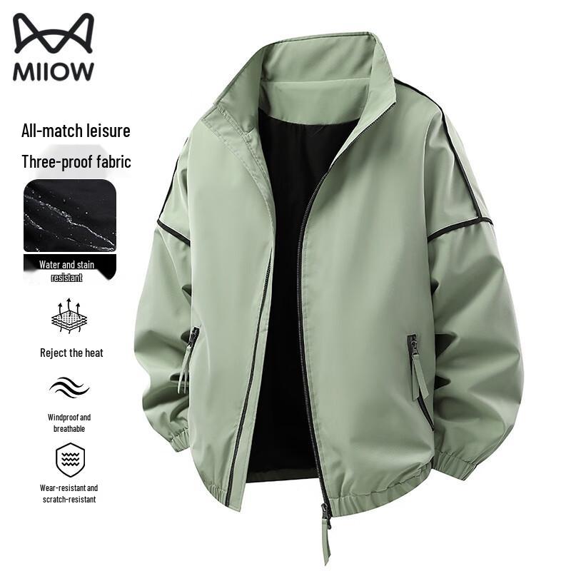 MiiOW Men s Windproof Casual Lapel Jacket 2XL