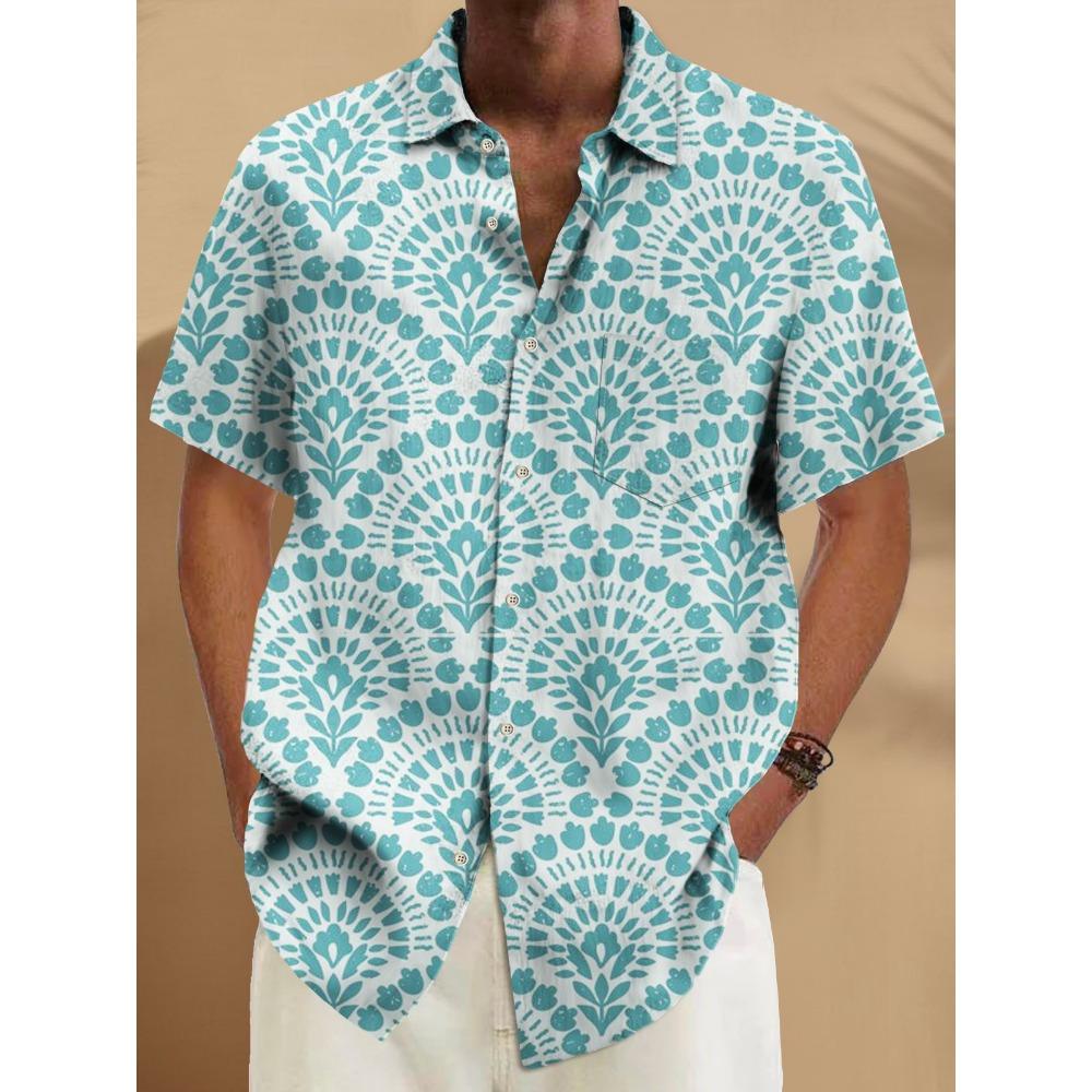 Sommer Mode Herren 3D Gedruckte Geometrische Kunst Grafikhemden Hawaiianische Freizeithemden Knopfleiste Kurzarmhemden