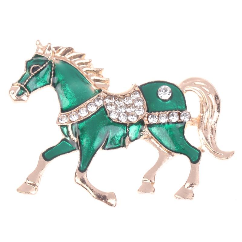 Classic Rhinestone Horse Brooches For Women Versatile Animal Lapel Pins Clothing Corsage Jewelry Accessories New Year Gifts