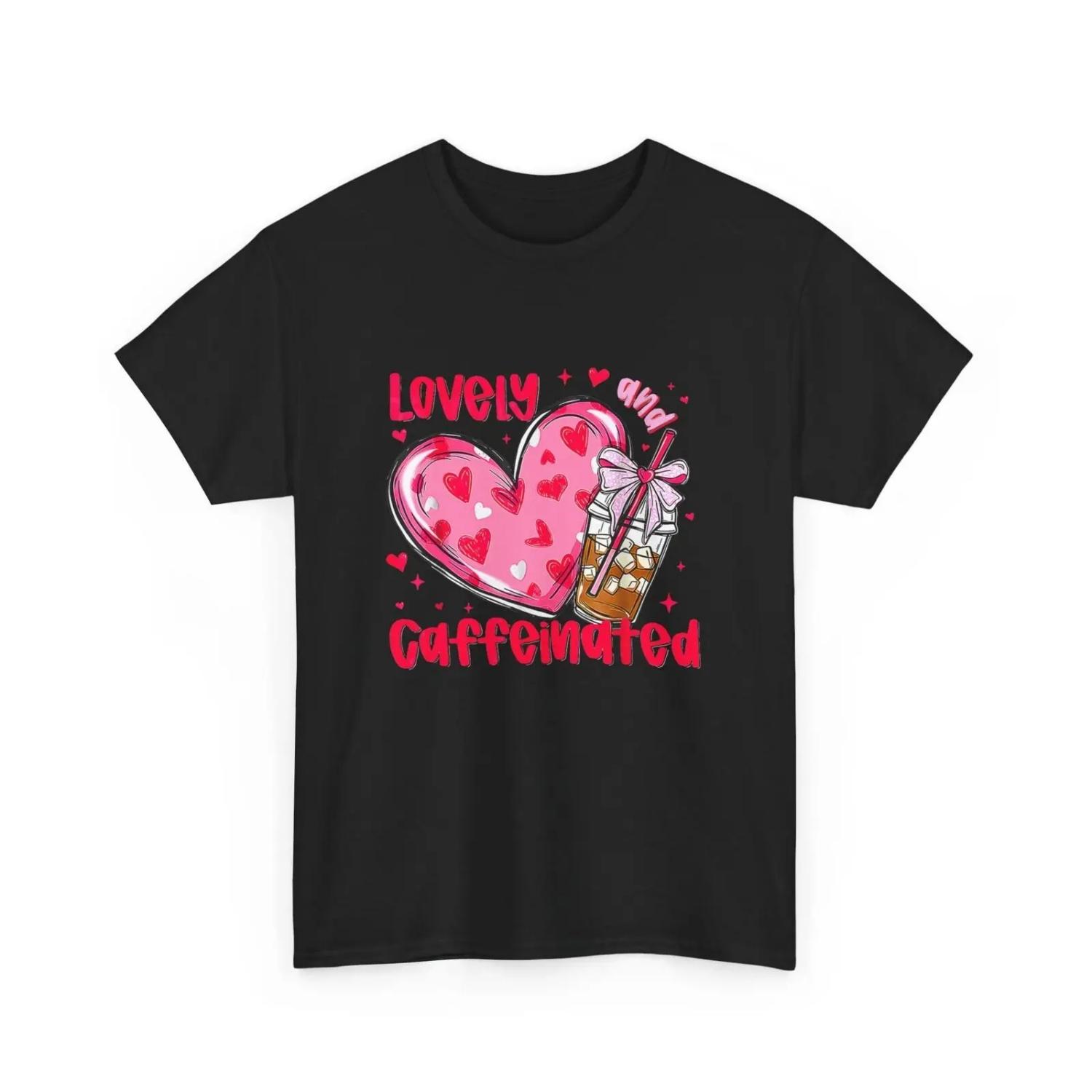 To Be Lovely Caffeinated Valentine T Shirt S чёрный