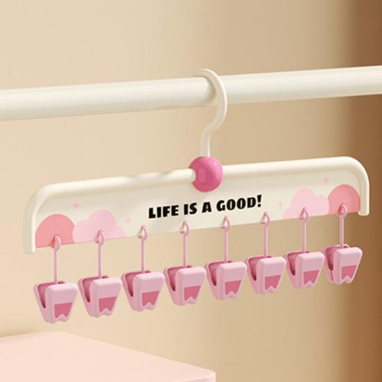 Non-Slip Hangers with Clips Multi-Clip Drying Rack Animal Claw Clip Clothes Hanger Wardrobe Organizer for Socks Underwear Home Dormitory Use