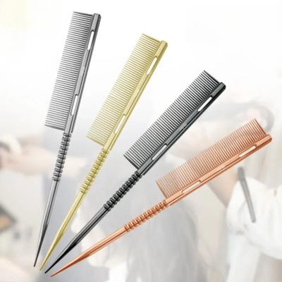 Aluminium Fine Hair Comb Rat Tail Hairdressing Combs Hair Cutting Parting Hair Brush Barber Accessories Salon Styling Tools