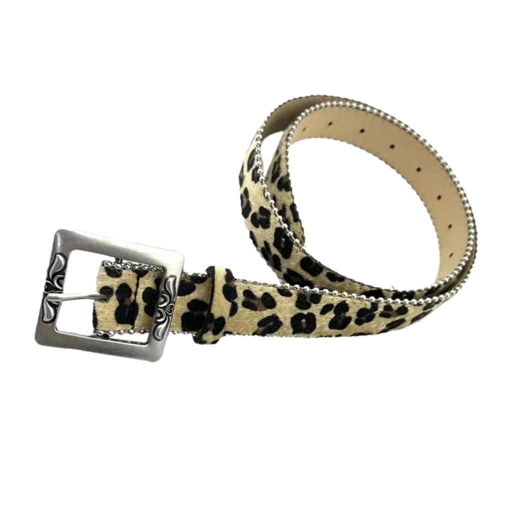 Waist Belt Carved Buckle Leopard Print Chain Costume Belt for Wrap Dress Waist Belt for Suit Skirt Jeans Jewelry