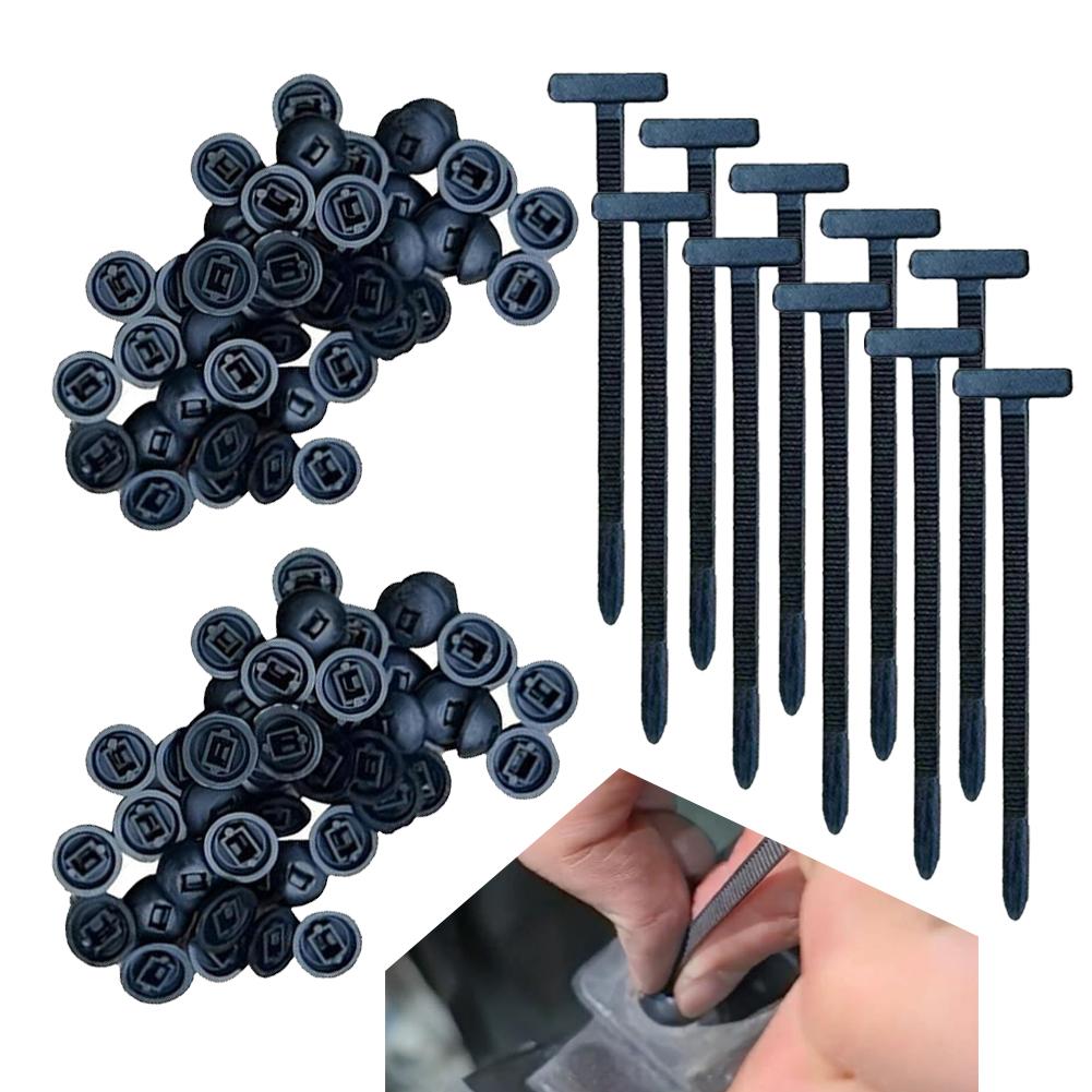 10-200pcs Nylon Cable Tie Buckle Self-Locking Zip Ties Holder with Pin And Button Multi-Purpose Cable Tie Tool for Car Repair