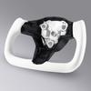 LOSCHEN Yoke Steering Wheel for Tesla Model Y (2021-2024), Real Carbon Fiber with Nappa Leather Upholstery (White, No Front Trim) [Parallel Import]