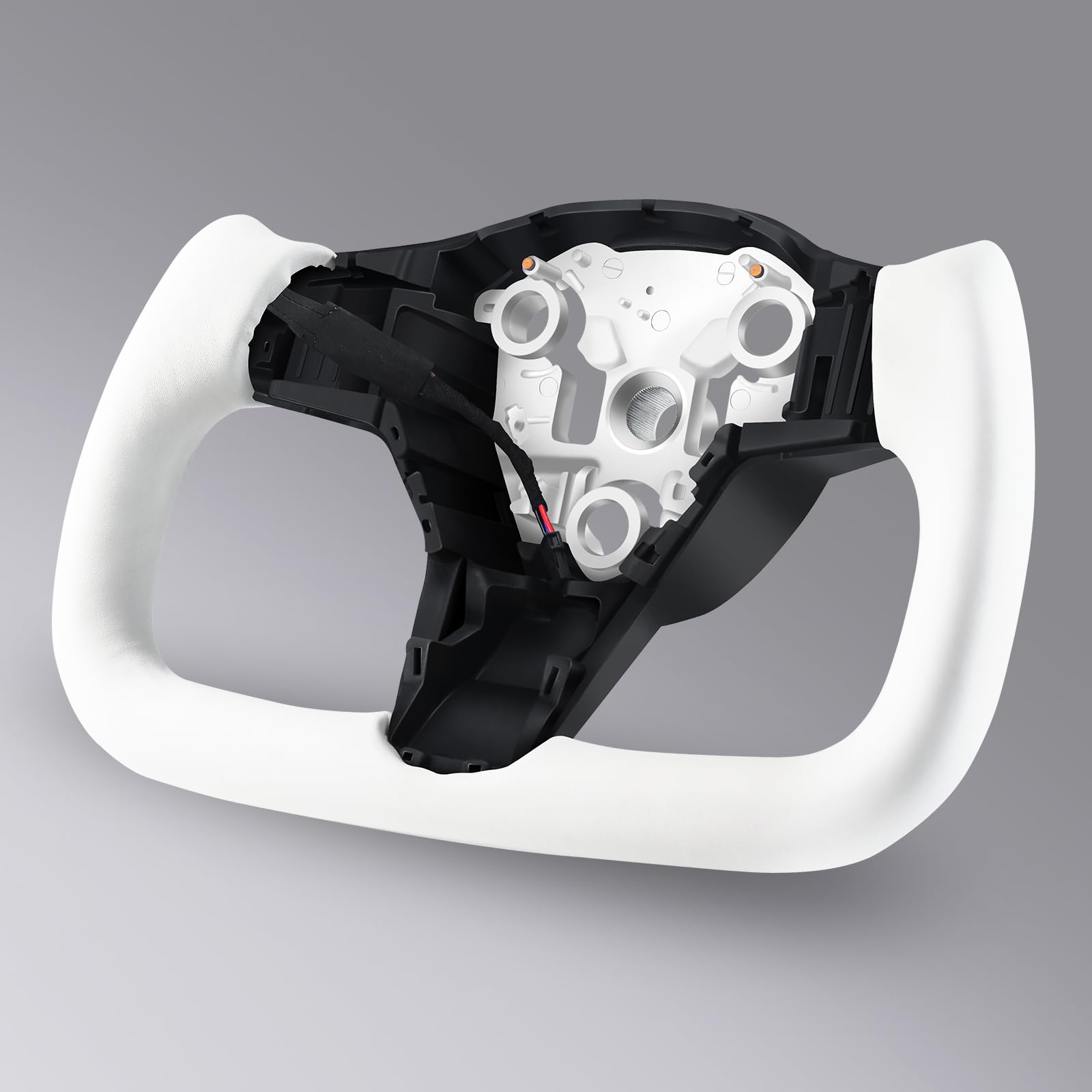 

LOSCHEN Рулевое колесо-штурвал для Tesla Model Y (2021-2024 гг.), Настоящее углеродное волокно с обивкой из кожи наппа (Белый, Без передней отделки) [Параллельный импорт]