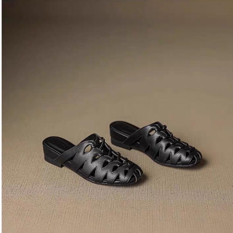 Mode Damen Pantoletten Schuhe Mode Ballerinas Hausschuhe Sommer Neue Sandalen 2025 Designer Frau Slingback Lochschuhe Marke Sandalias De Mujer