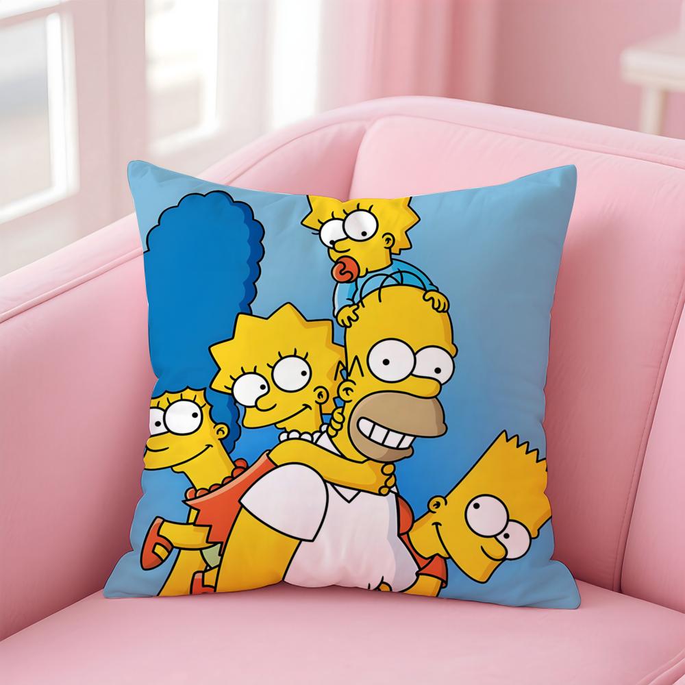 Husa de Pernă Anime S-Simpsons pentru Casă și Mașină, Multi-Scenă - Reversibilă, Moale și Durabilă pentru Utilizare Zilnică