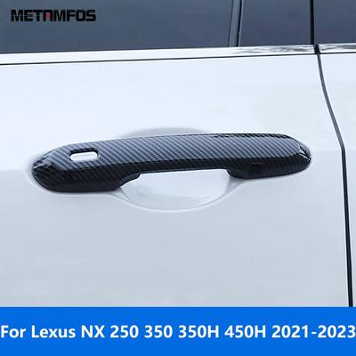 Side Door Handle Cover Trim For Lexus NX 250 350 350H 450H  2022 2023 Carbon Fiber Protector Sticker Accessories Car