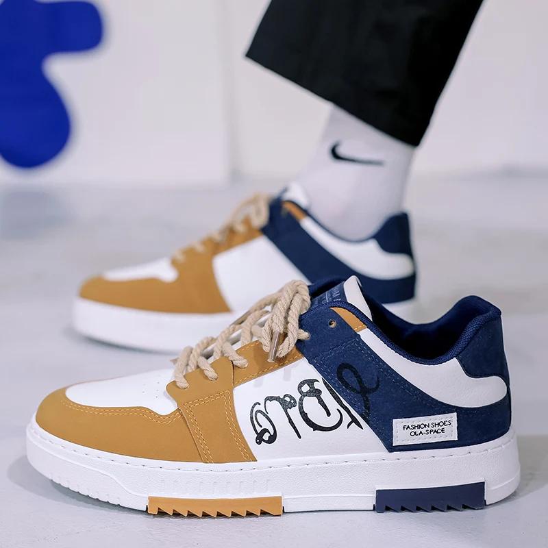 2024 Fashion Designer Shoes Men Casual Platform Sneakes Lace Up Trainers Student Sneakes Mens Vulcanized Shoes Zapatillas Hombre