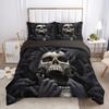 Sugar Skull Duvet Cover Scary Skeleton Comforter Cover Queen Twin Size For Adults Teen Halloween Decor Gothic Skull Bedding Set