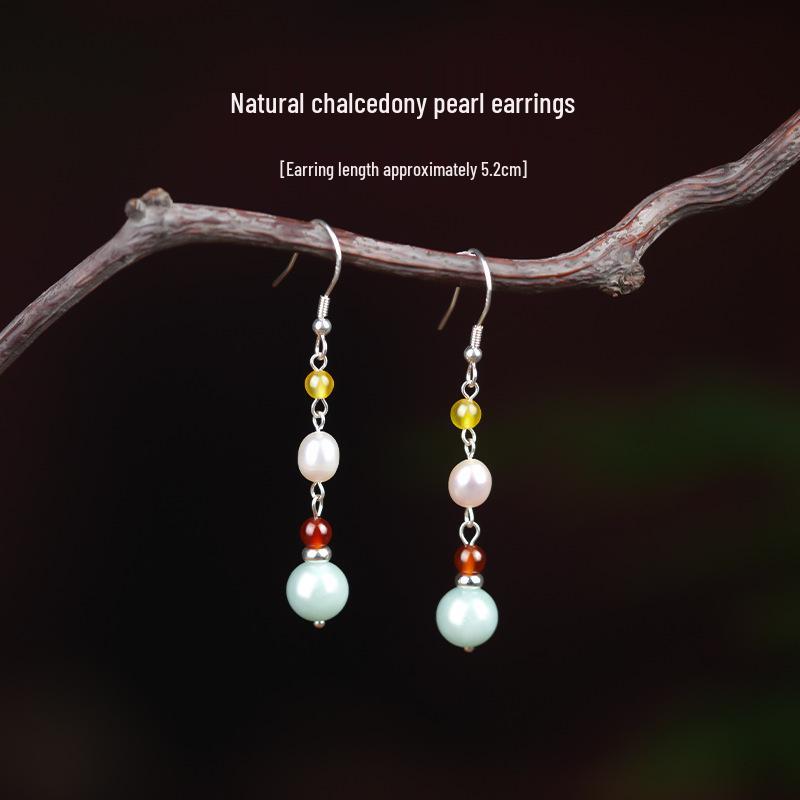 Sterling Silver Jade Earrings: Ancient-Inspired Women's Qipao Accessories with Peace Lock Design