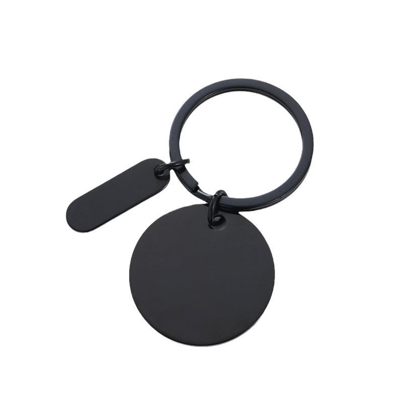 Stainless Steel Round Plate Keychain: Laser-Engraved Festival Gift