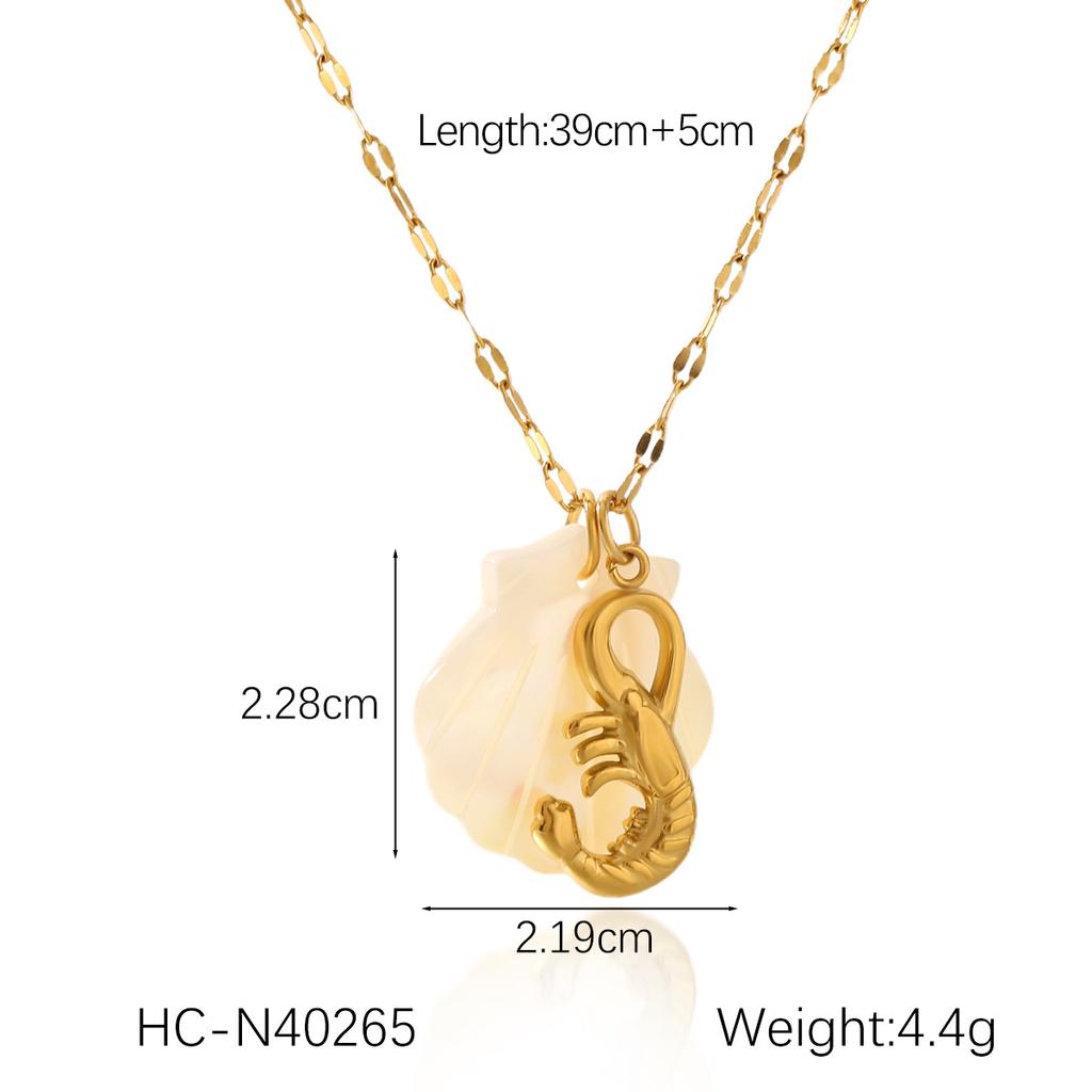Ocean Seahorse Shell Pendant Necklace Minimalist Collarbone Chain Jewelry