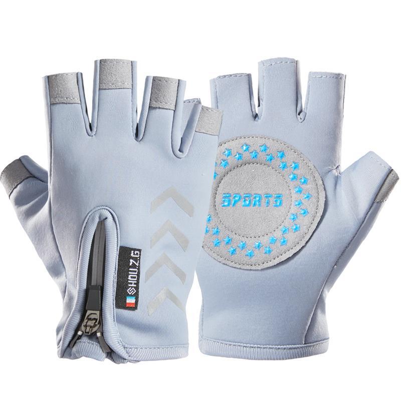 Autumn and winter children's half-finger gloves, velvet warm boys and girls, non-slip half-finger children, student sports riding