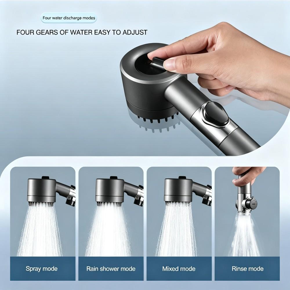 1 Pc High Pressurized Filter Shower Head 3-mode Adjustable Spray with Massage Brush Rain Faucet Bathroom Accessories