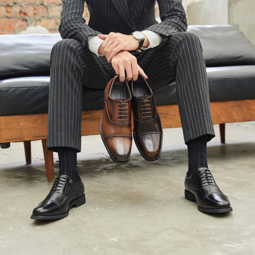 Mens Genuine Leather Oxford Shoes Soft Sole Durable Business Formal Shoes British Groom Wedding Shoes