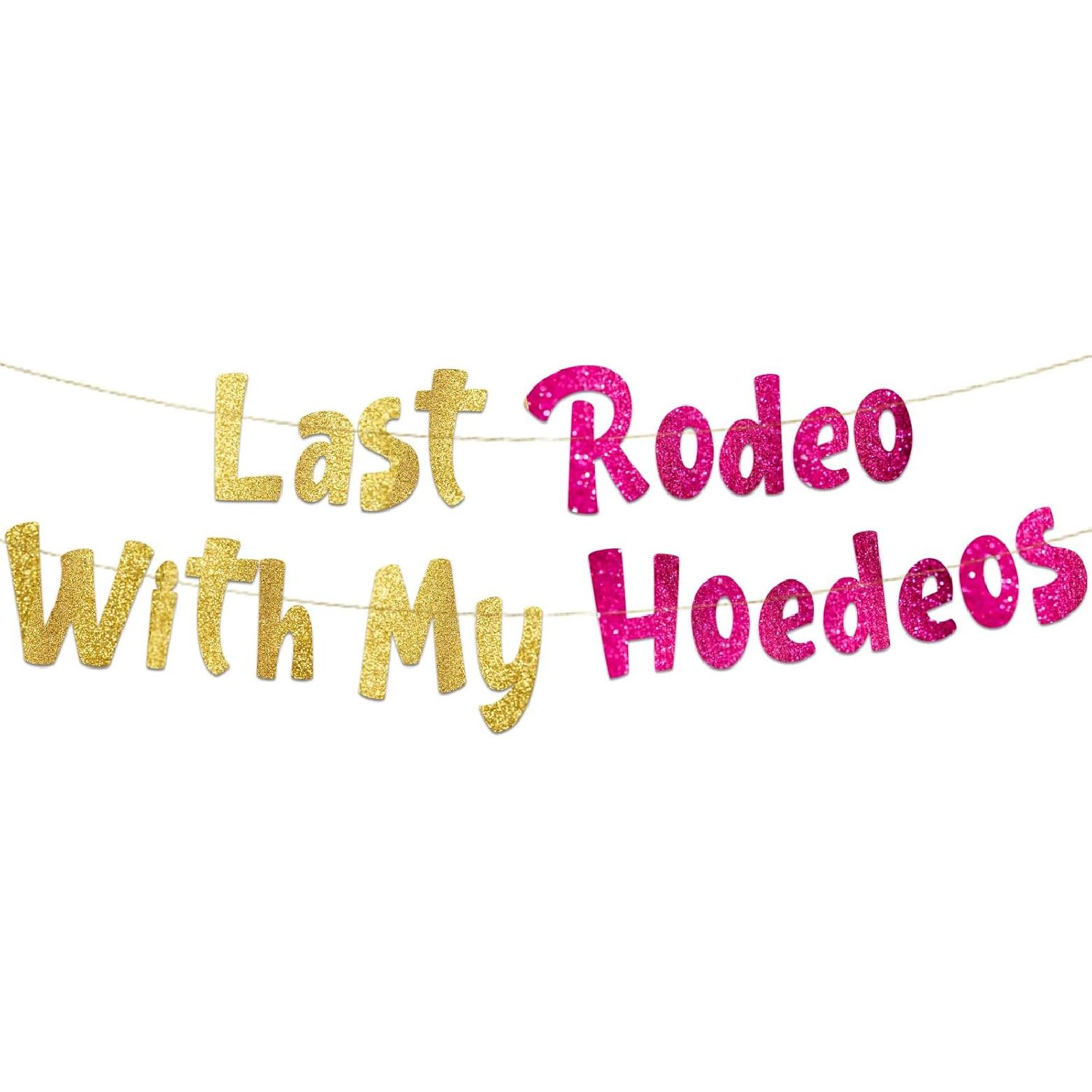 Yeehaw Baches Bachelorette Party Glitter Banner – Western Cowgirl Bachelorette Party Decorations, Favors and Supplies – Nashville – Austin – Last Rodeo