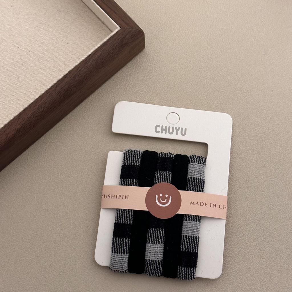 5 Hair Bands, High-elasticity Rubber Bands, Thick Hair Ties for Adults and Simple Hair Ties for Women