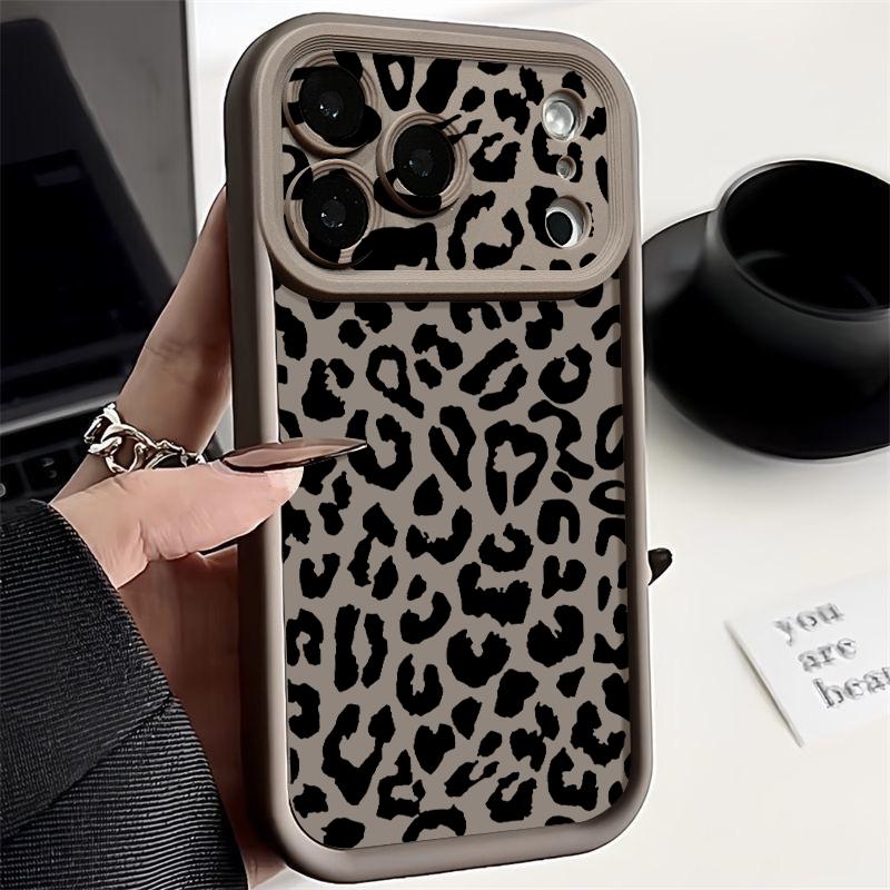 Shockproof Phone Case For iPhone 17 Pro Max Case iPhone 16 15 14 13 Pro Max 11 17e 16e Leopard Print Soft Silicone Bumper Cover