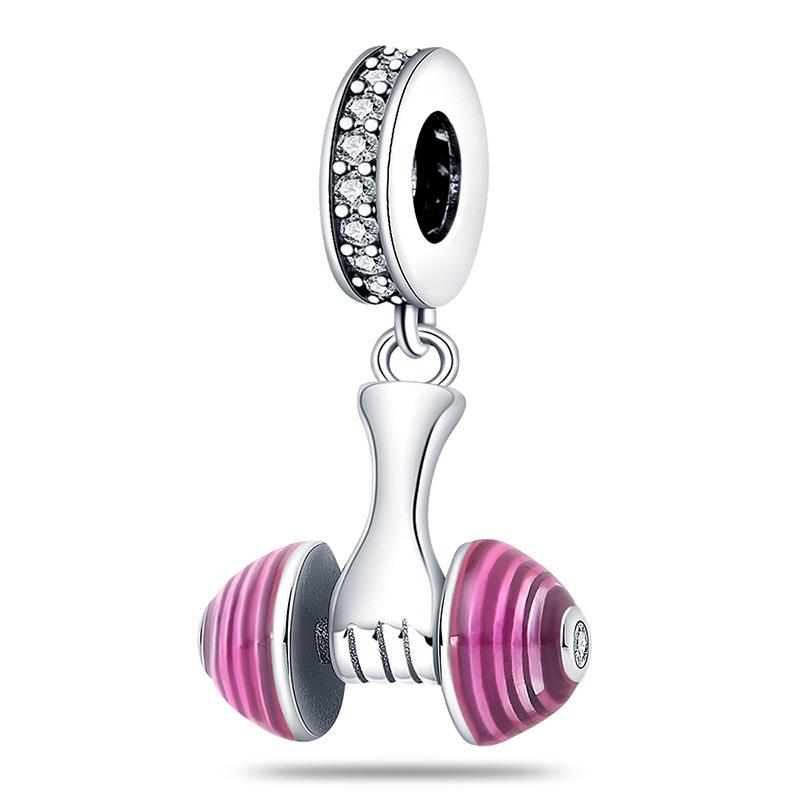 Fashion DIY Sports Bracelet Accessories With Removable Badminton Pendant And Loose Beads Jewelry Set