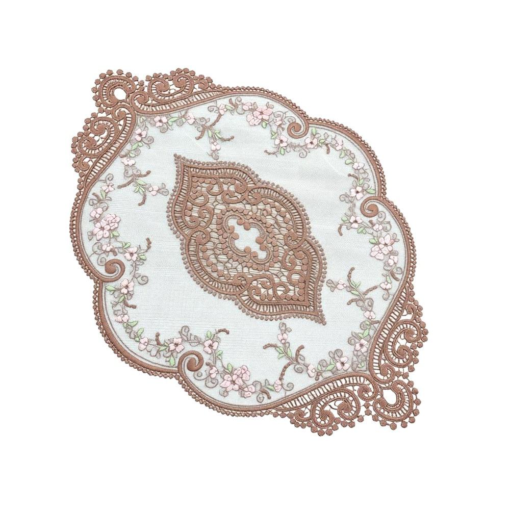 European Style Lace Embroidered Coaster Oval Coffee Drink Pad Dining Table Cover  for Home Decor