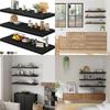 12-Piece Set of 36-Inch Wide Deep Wall-Mounted Floating Shelves for Various Rooms