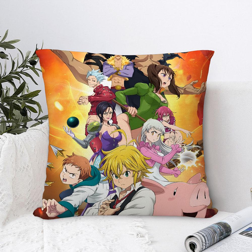 Anime 7 D-Deadly S-Sins Pillow Case Sofa Decorative Home Double-sided Print Plush Square Throw Pillow Covers Cushion Decor Cover