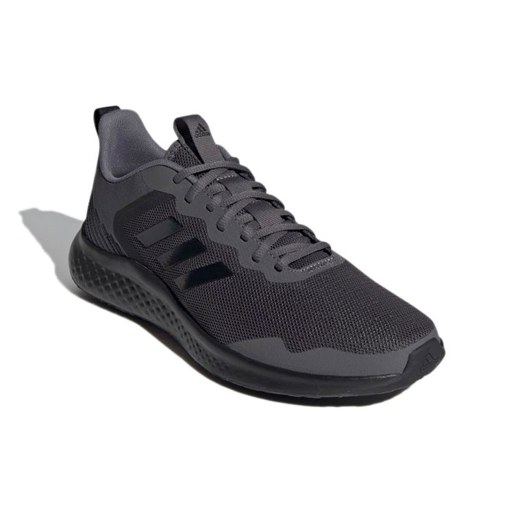Adidas Fluidstreet Comfortable Versatile Mesh Fabric Non-Slip Low-Top Casual Running Shoes Men Sneakers Gray Black FY8456