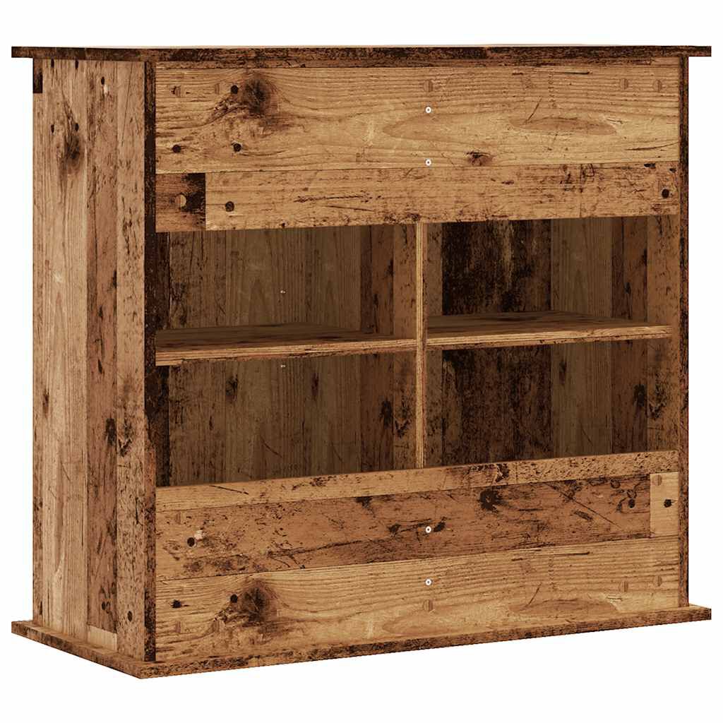 vidaXL Aquarium Stand Old Wood 81x36x73 Cm Engineered Wood