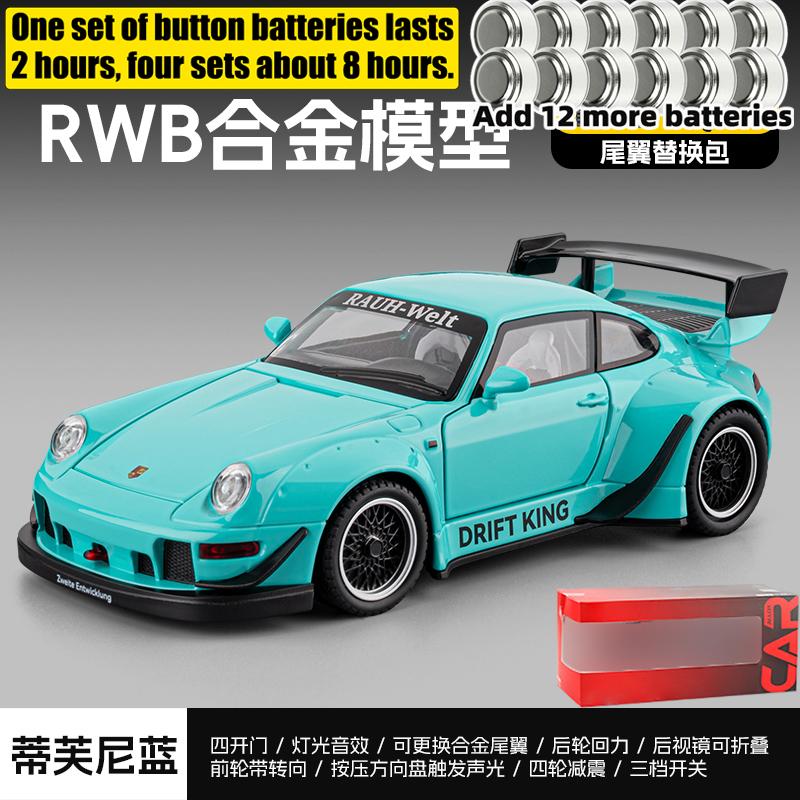 1:24 RWB Porsche 911 Widebody Modified Classic Sports Car Alloy Metal Diecast Model Car Home Decoration Desktop Display Ornament