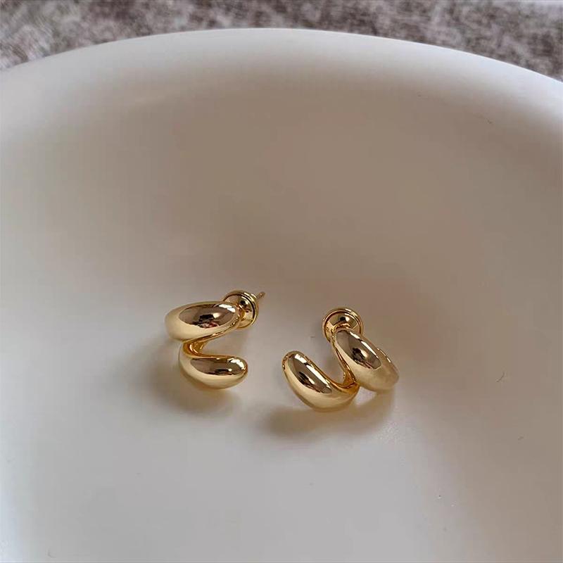 Trending Simple Metal Circular Stud Earring Fashion Party Statement Minimalist Cheap Earrings Female Jewelry For Woman Gifts