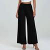 Elastic Waist, Large Pocket, Wide Leg Pants Elastic Waist with Pocket Loose Pants