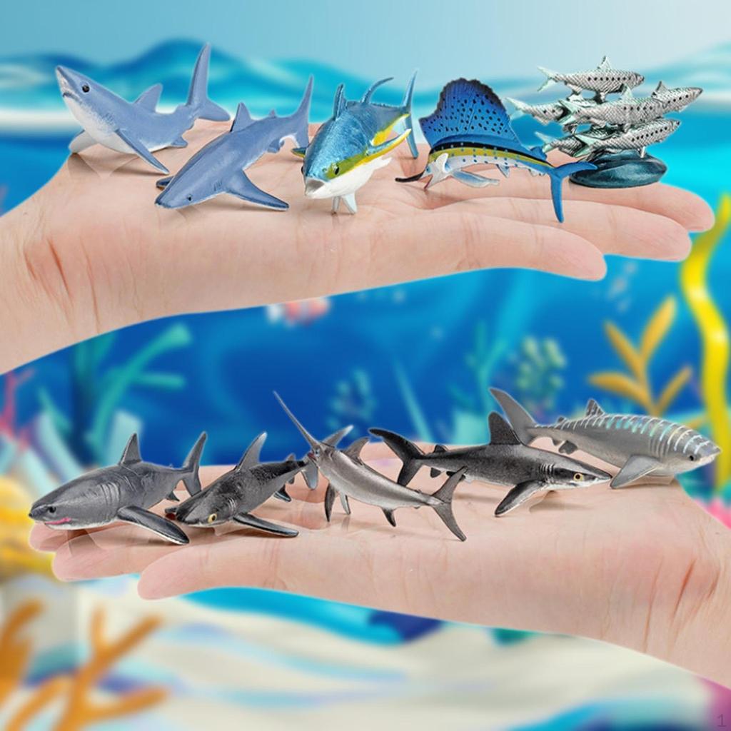 10x figurine realiste de animale marine din adâncuri, creaturi marine, jucării pentru petrecere pe desktop