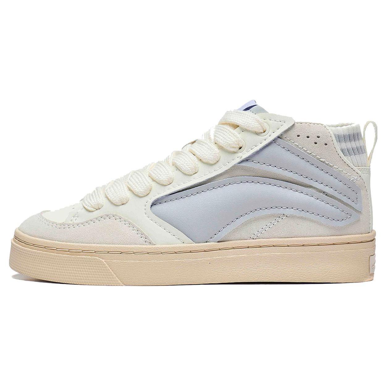 

Li Ning Wave Slip Resistant Cushioning Mid top Skateboard Shoes Women s White Purple AECT052-3 38