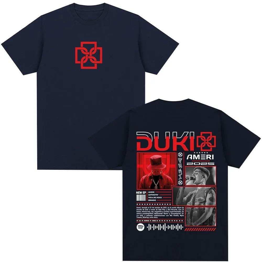 2026 Rapper Duki Ameri World Tour Merch T Shirts Men's Women Fashion Hip Hop Vintage T-shirt Cotton Casual Short Sleeve T-shirts