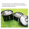 Vertical Charcoal Smoker 3 In 1 3 Layer Grill Barbecue Smoker BBQ Grill with Thermometer for Cooking