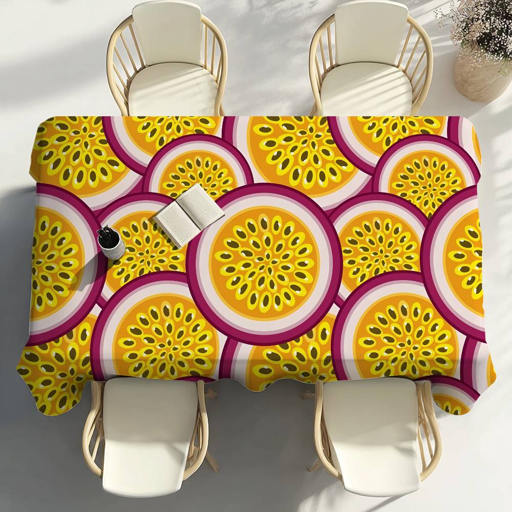 1PC Passion Fruit Table Cloth Home Party Picnic Dining Room Kitchen Patios Stain-Proof Polyester Table Cloth