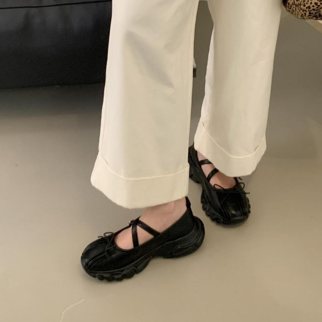 Original Women's Casual French Height-Boosting Cute Doll Ruffled Thick-Soled Mary Jane Shoes