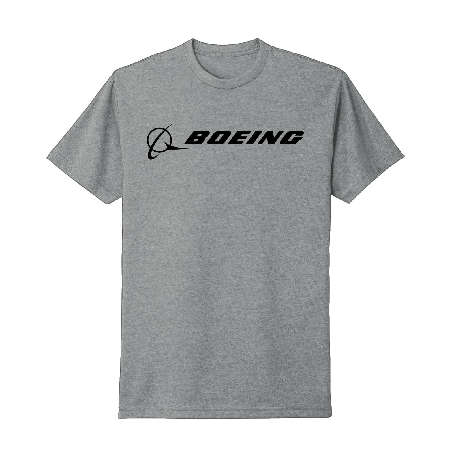 Boeing Aerospace Aviation American Aircraft Company Black Logo Grey T-shirt XXL