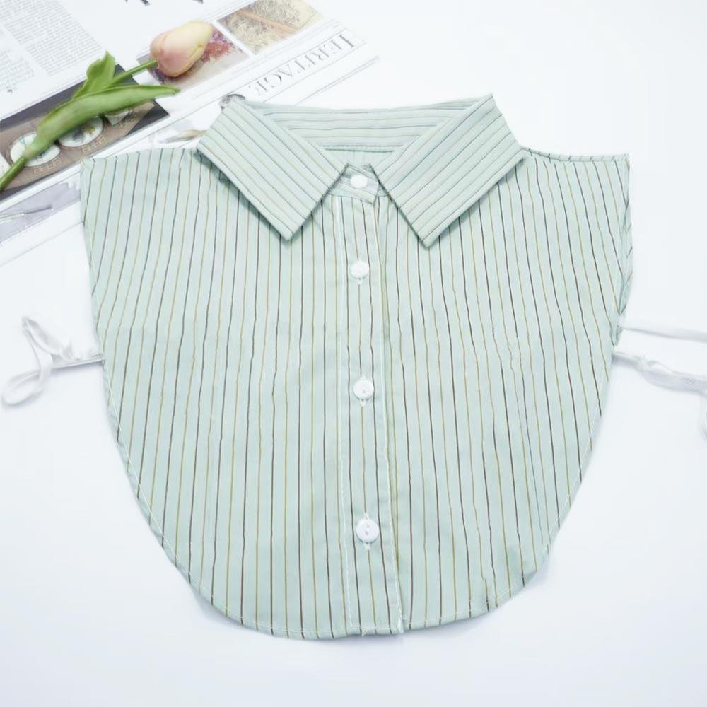 Detachable Front Tie Vintage False Blouse Collar Fashion Stripes Fake Collar  for Women