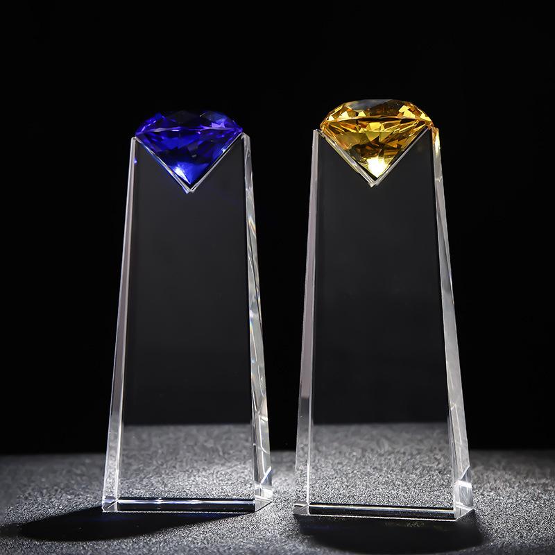 Personalized Crystal Trophy: School, Graduation, Company