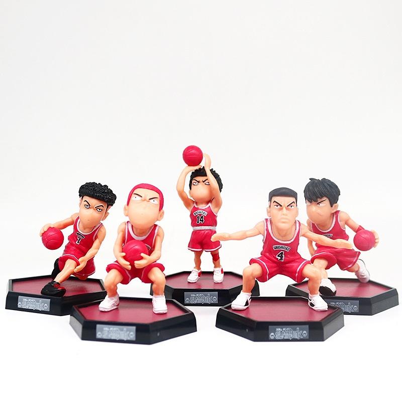 5pcs Slam Dunk Figure Set Sakuragi Hanamichi Kaede Rukawa Cake Topper Gift