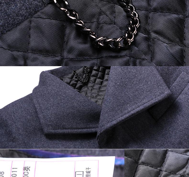 2023 Winter Men's Mid-Length Turn-Down Collar Wool Blend Overcoat: Middle-Aged Business Casual.