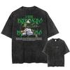 T-shirt Oversize Lavata Vintage One Piece Uomo Donna Streetwear Y2k Manica Corta Stampa Doflamingo Roronoa Zoro Maglietta Abbigliamento Femminile Maschile