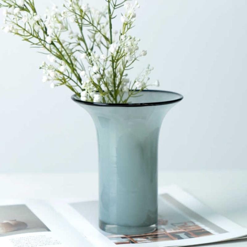 Modern Glass Vase Living Room Desktop Flower Vase Balcony Large Caliber Storage Flower Bottle Simple Home Decoration Accessories