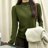 Women Half Turtleneck Knitted Sweater Soft Slim Fit Long Sleeve Base Layer Tops Solid Color Casual Autumn Winter Basic Pullover