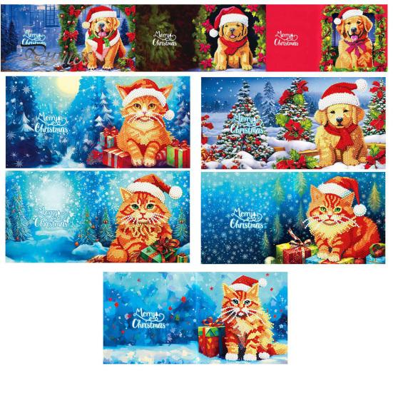 

1 комплект алмазная живопись поздравительная открытка долговечная гладкая надпись DIY Рождественская открытка для подарка на фестиваль C